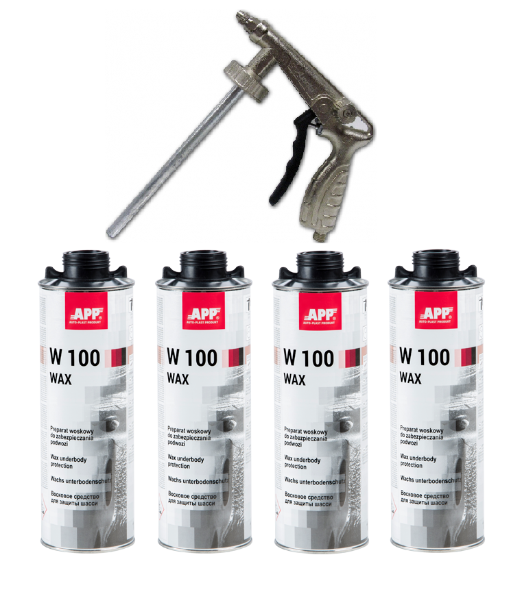 APP ZESTAW W100 WAX WOSK DO PODWOZIA 4L + PISTOLET - Petrostar