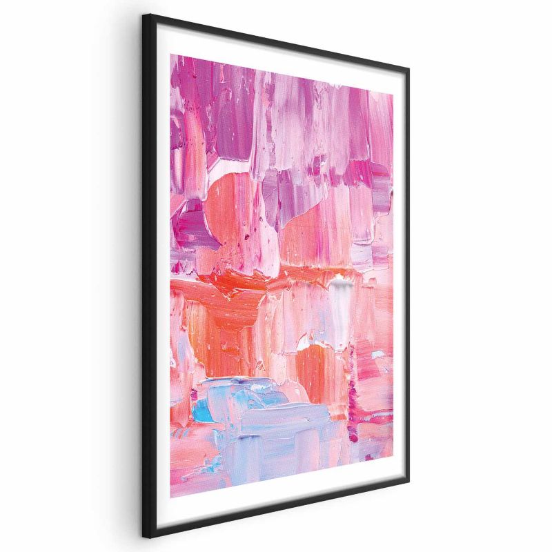 Plakat Artgeist Kolorowe Pociągnięcia 60x40 cm z ramą czarną 1 szt