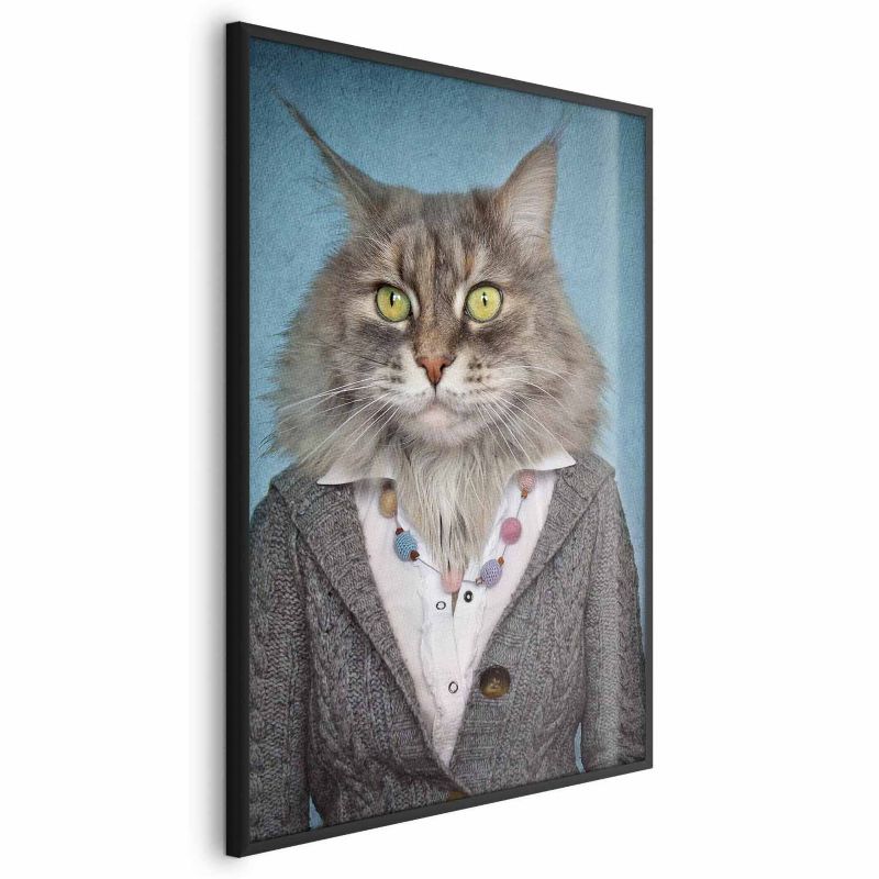 Plakat Artgeist Pani kot 21x30 cm z ramą czarną 1 szt