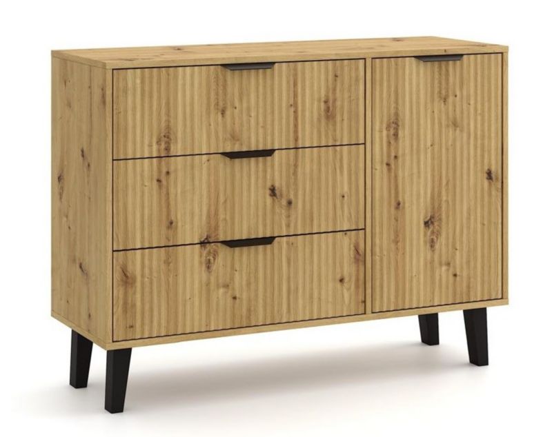 Komoda Topeshop Scandi 1D3S Slim dąb artisan
