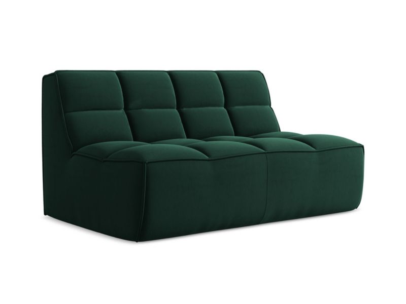 Modułowa sofa 2-osobowa Makamii Kalai z tkaniny welwetowej 160x93 cm butelkowa zieleń 1 szt.