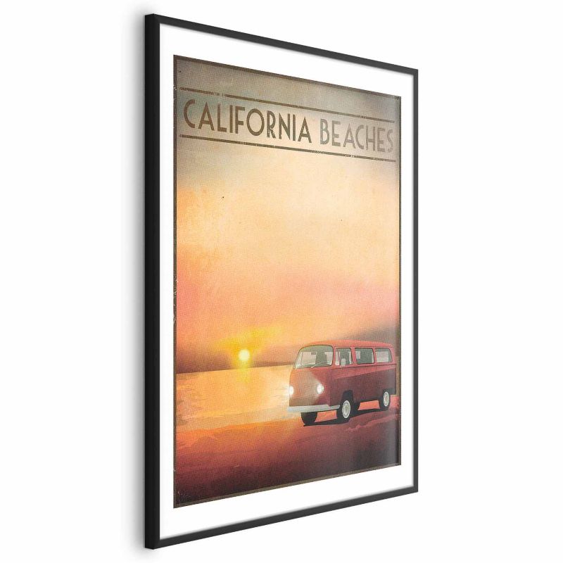 Plakat Artgeist California Beaches 21x30 cm z ramą czarną 1 szt
