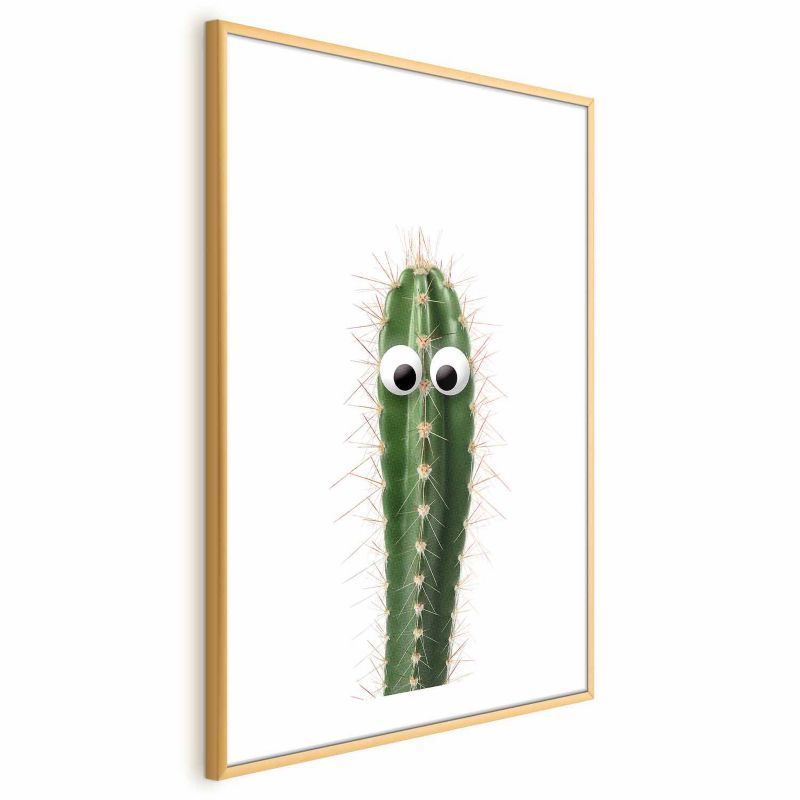 Plakat Artgeist Żywy kaktus 60x90 cm z ramą złotą 1 szt