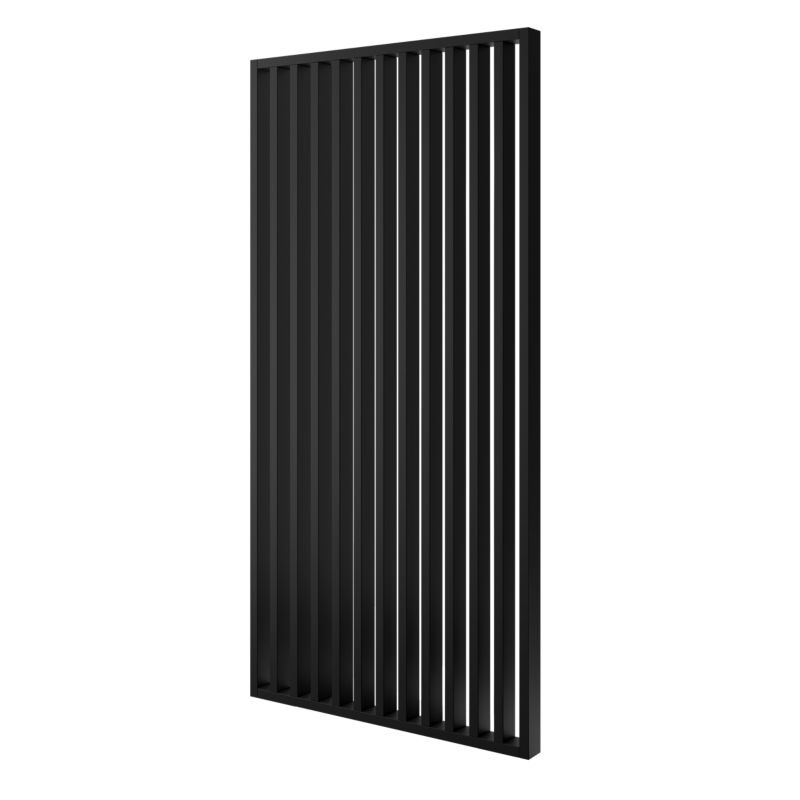 Ścianka z lameli - Gotowy zestaw - szerokość 219 cm - LAMELE3D - Czarny Mat - 1 szt.