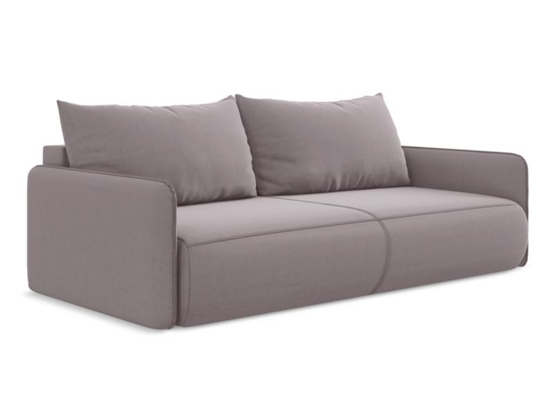 Kanapa 3-osobowa z funkcją spania Makamii Nanea z tkaniny welwetowej 216x105 cm lawendowy 1 szt.