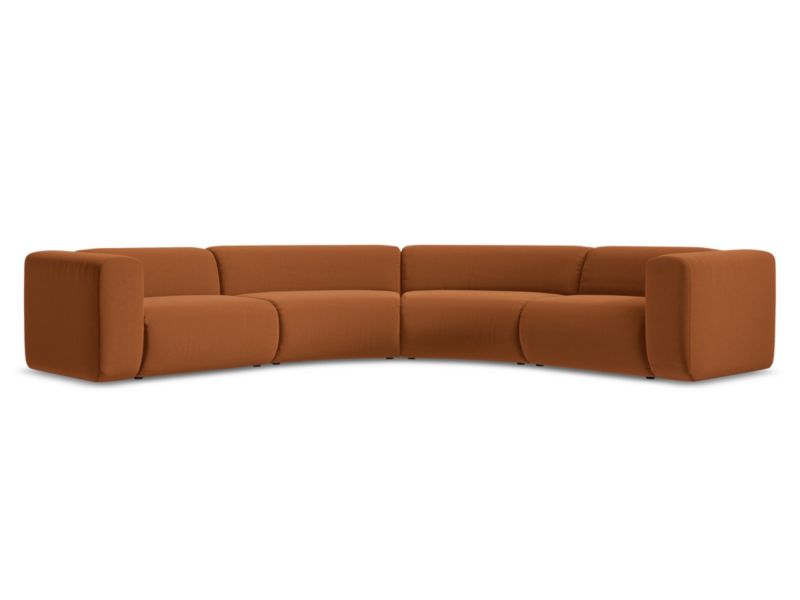 Narożnik uniwersalny Makamii Ekahi z tkaniny welwetowej 318x318 cm terakota 1 szt.