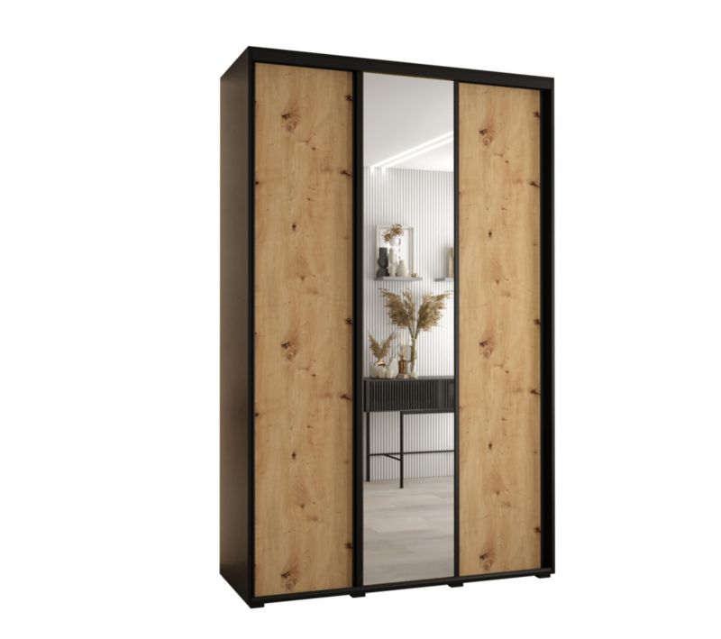 Szafa przesuwna Abiks DAVOS 3 wysoka szer.160cm gł.60cm czarny/artisan/czarny 1szt.