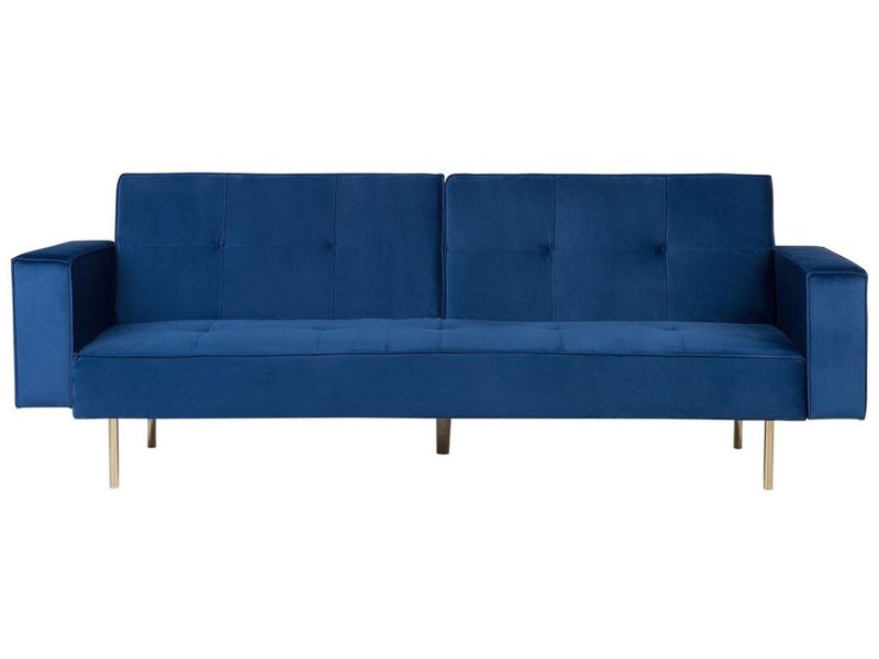 Sofa rozkładana Visnes Granatowy Welur 1 szt.