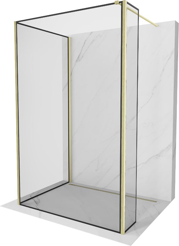 Ścianka prysznicowa walk-in Mexen Kioto czarny wzór/złoty 100x90x30 cm 800-100-090-221-55-70-030 1 szt.