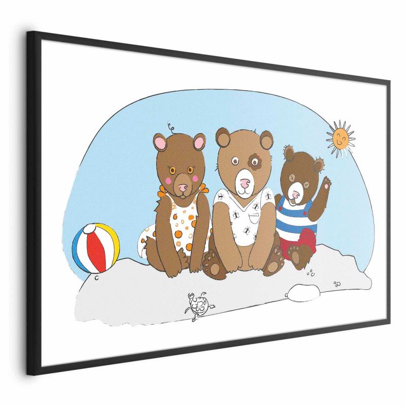 Plakat Artgeist Misie na plaży 90x60 cm z ramą czarną 1 szt