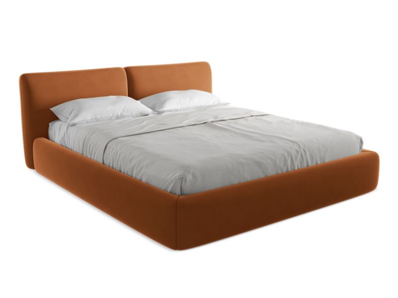 Łóżko Makamii Hoku z weluru 180x200 terakota 1 szt.