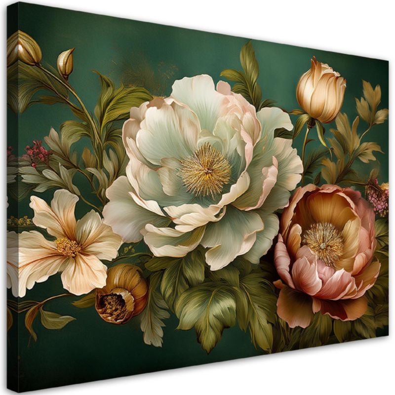 Obraz do salonu sypialni Feeby Natura Kwiaty Zielone 100x70 cm 1szt