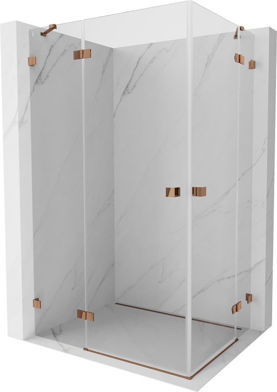 Kabina prysznicowa Mexen Lunar Duo uchylna 105 x 95 cm transparent różowe złoto 1 szt.