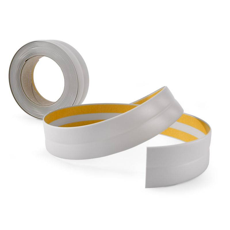 Listwa wykończeniowa PCV 18x18mm, QUEST, samoprzylepna, elastyczna, miękka taśma dekoracyjna, jasnoszary, 10m