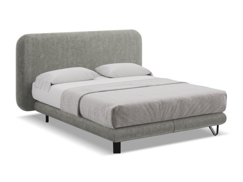 Łóżko Makamii Ilima z tkaniną boucle 140x200 słoniowy 1 szt.