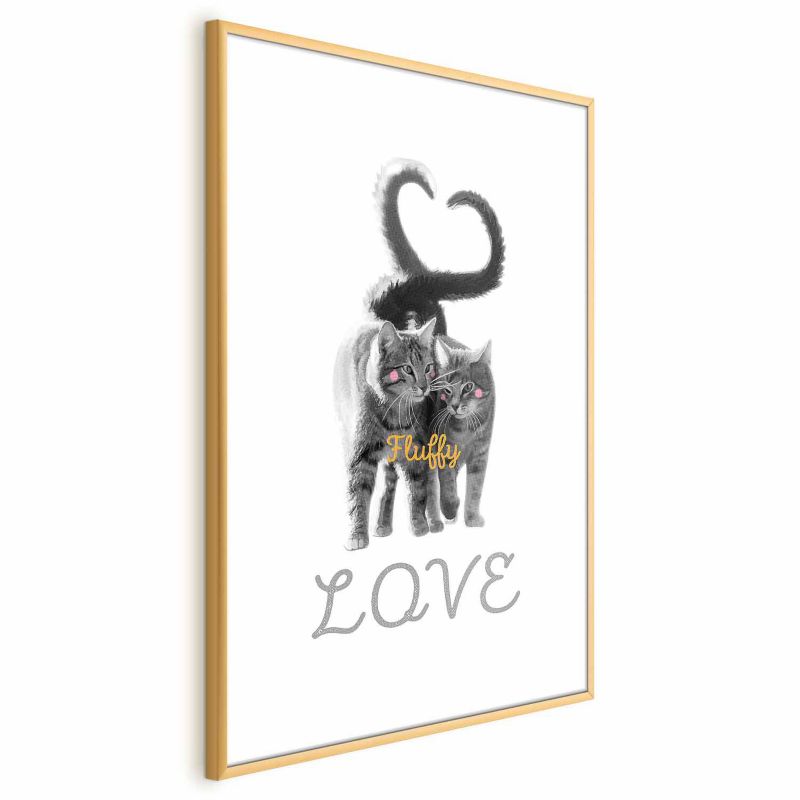 Plakat Artgeist Fluffy Love 29,7x42 cm z ramą złotą 1 szt