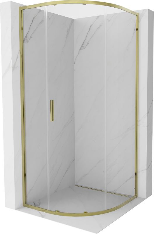 Kabina prysznicowa Mexen Exo półokrągła rozsuwana 90 x 90 cm transparent złota 1 szt.