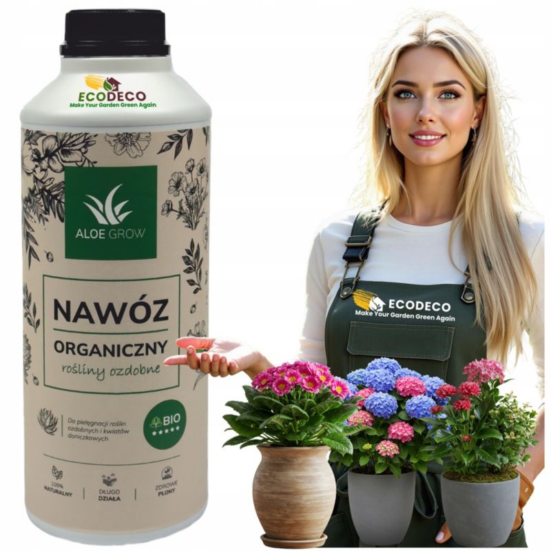Nawóz Do Roślin Doniczkowych 1000 Ml Odżywka Moc Aloesu Naturalny Eco Deco