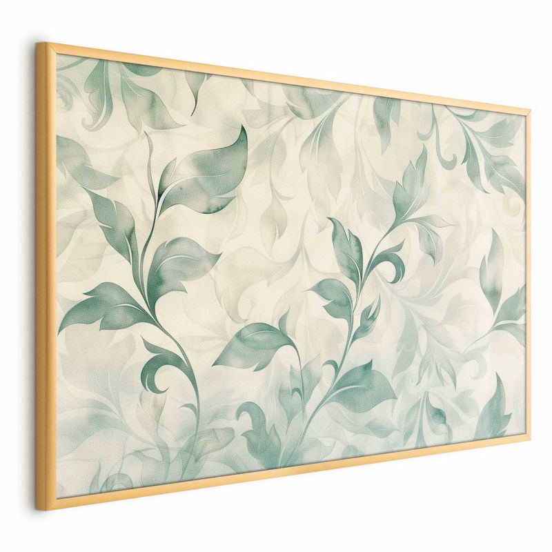 Plakat Artgeist Akwarelowe listki 30x21 cm z ramą złotą 1 szt
