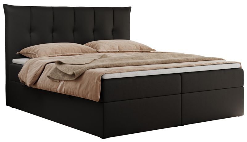 Łóżko kontynentalne MKS Meble PREMIUM 10 200x200 H3 Czarny ecoskóra 1szt.
