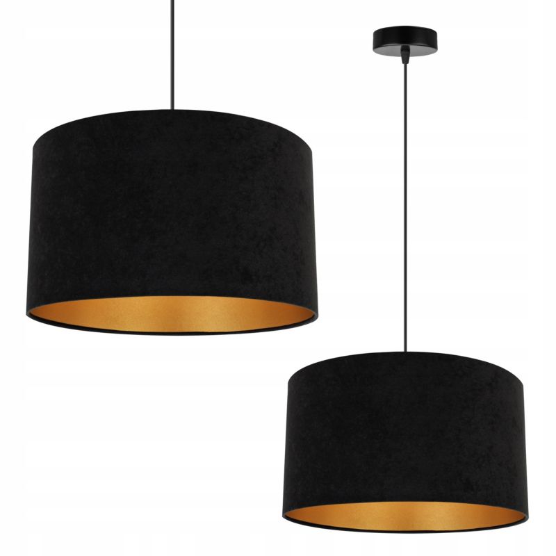 Lampa sufitowa wisząca Light Home LH Mediolan Welur 1x E27 60W czarny/złoty 35cm 1szt.
