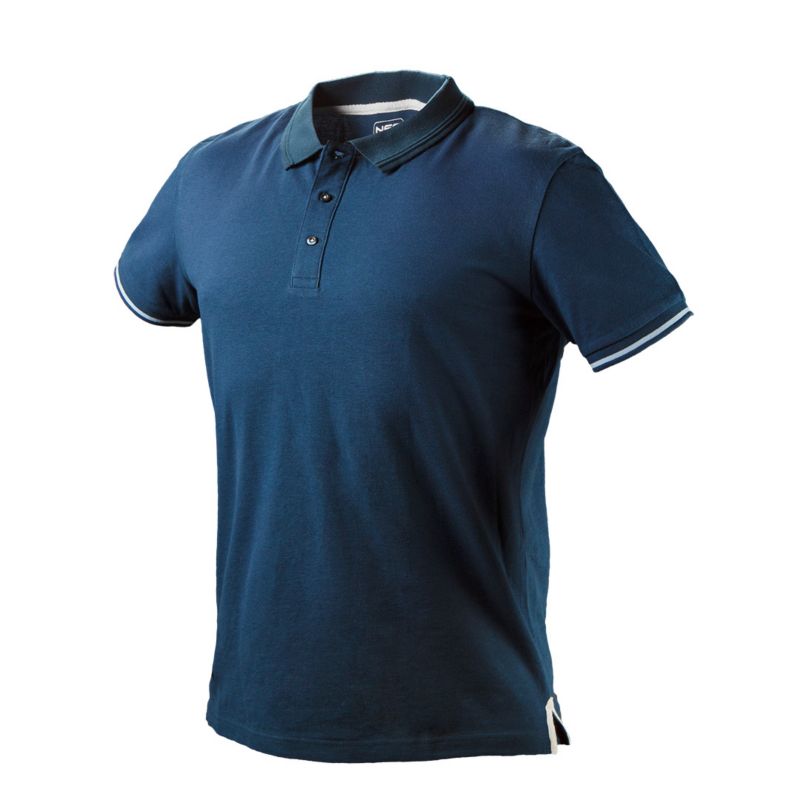 Koszulka polo Denim skórzana wszywka z logo S granatowa 1 szt.