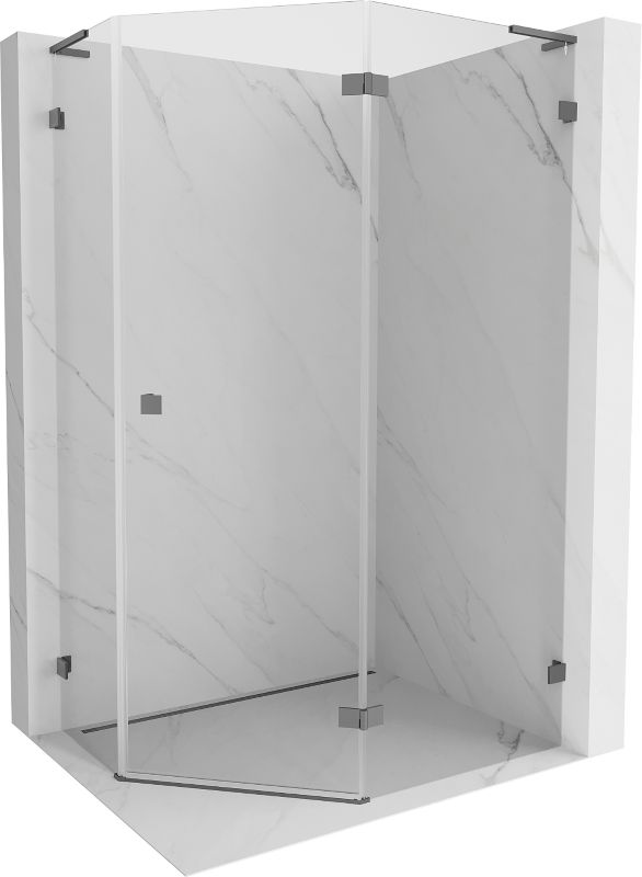 Kabina prysznicowa Mexen Lunar L pięciokątna uchylna prawa 100 x 90 cm transparent gun metal 1 szt.