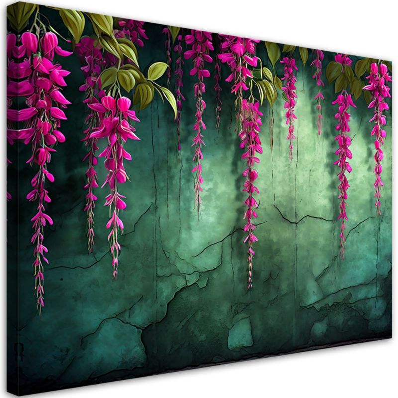 Obraz do salonu sypialni Feeby Wiszące Kwiaty Różowy 90x60 cm 1szt