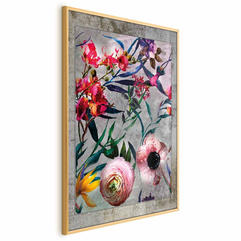 Plakat Artgeist Rustykalne kwiaty 29,7x42 cm z ramą złotą 1 szt