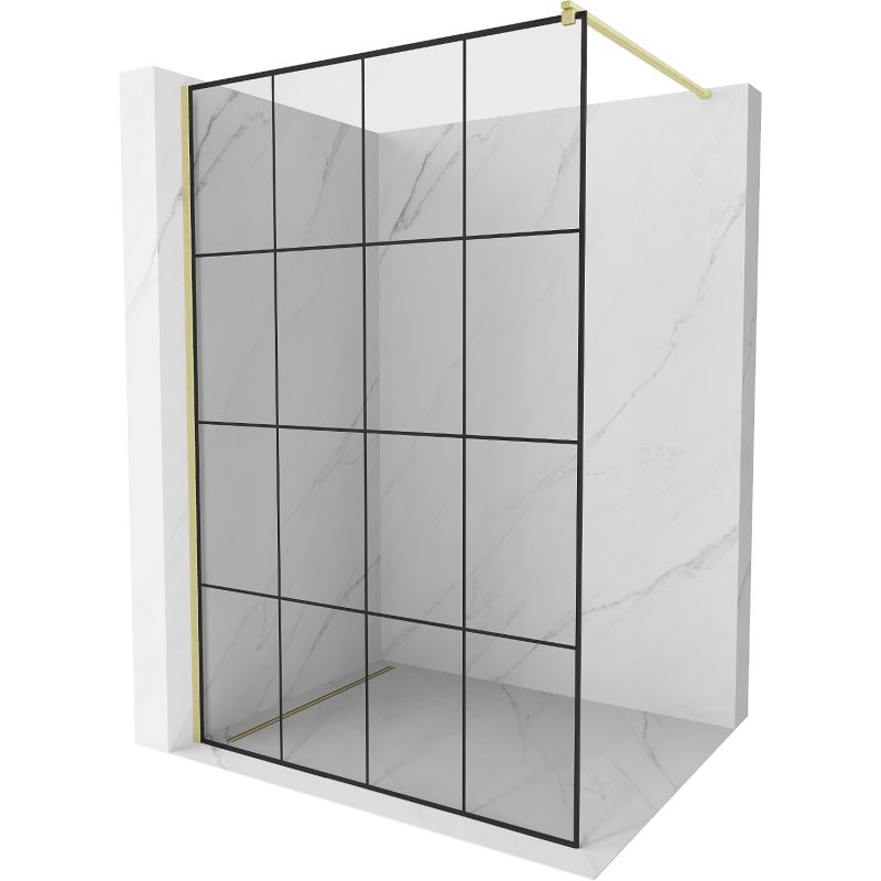 Ścianka prysznicowa Mexen Kioto czarny wzór 160x200 cm 800-160-101-55-77 1 szt.