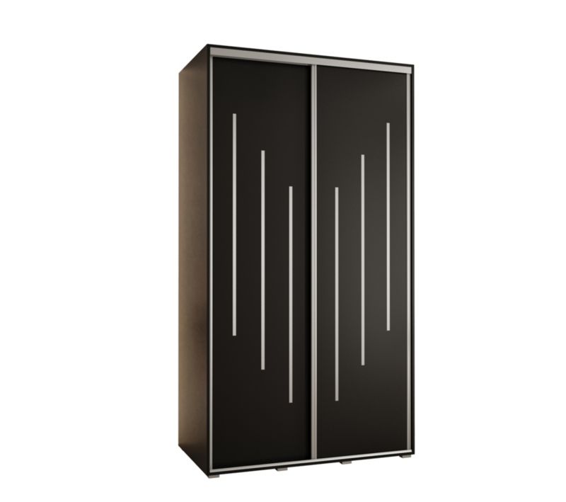 Szafa przesuwna Abiks DAVOS 8 wysoka szer.140cm gł.60cm czarny/czarny/srebrny 1szt.