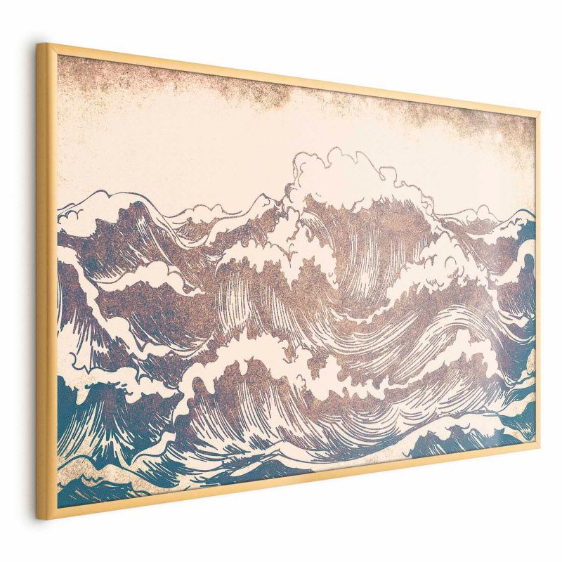 Plakat Artgeist Olbrzymie fale 90x60 cm z ramą złotą 1 szt