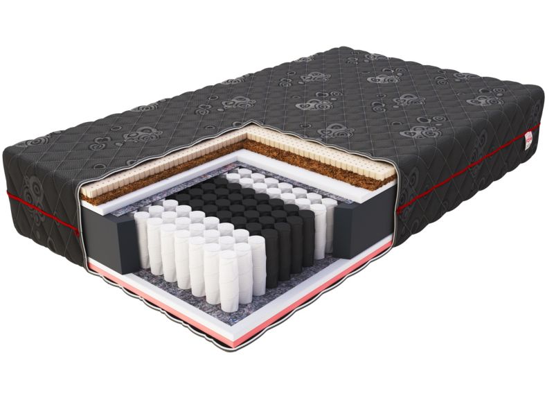 Materac kieszeniowy FDM BLACK MAX 180x200 spręźyny kieszeniowe, lateks i wkład kokosowy 1 szt.