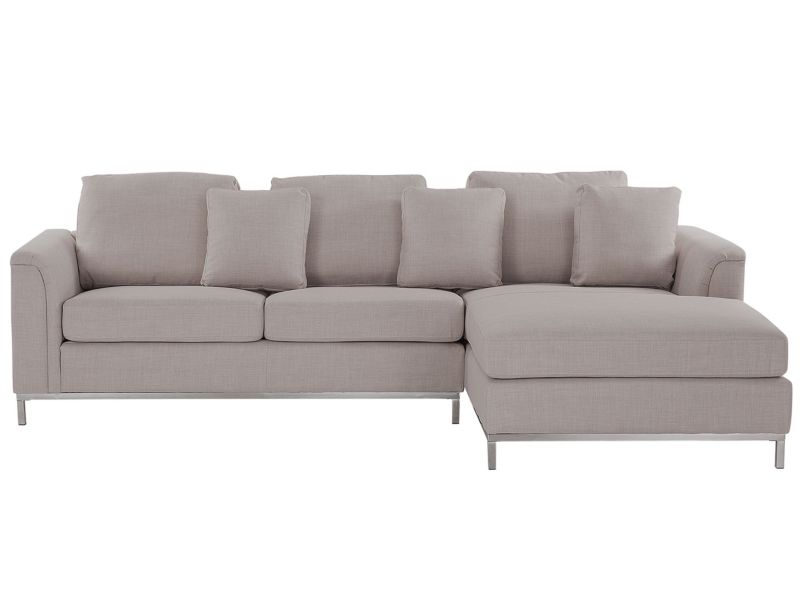 Sofa narożna lewostronna Oslo Beżowy Tkanina Lewostronny 1 szt.