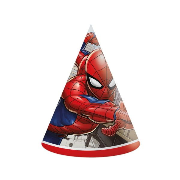 Czapeczki papierowe Spiderman Crime Fighter, 6 sztuk Godan