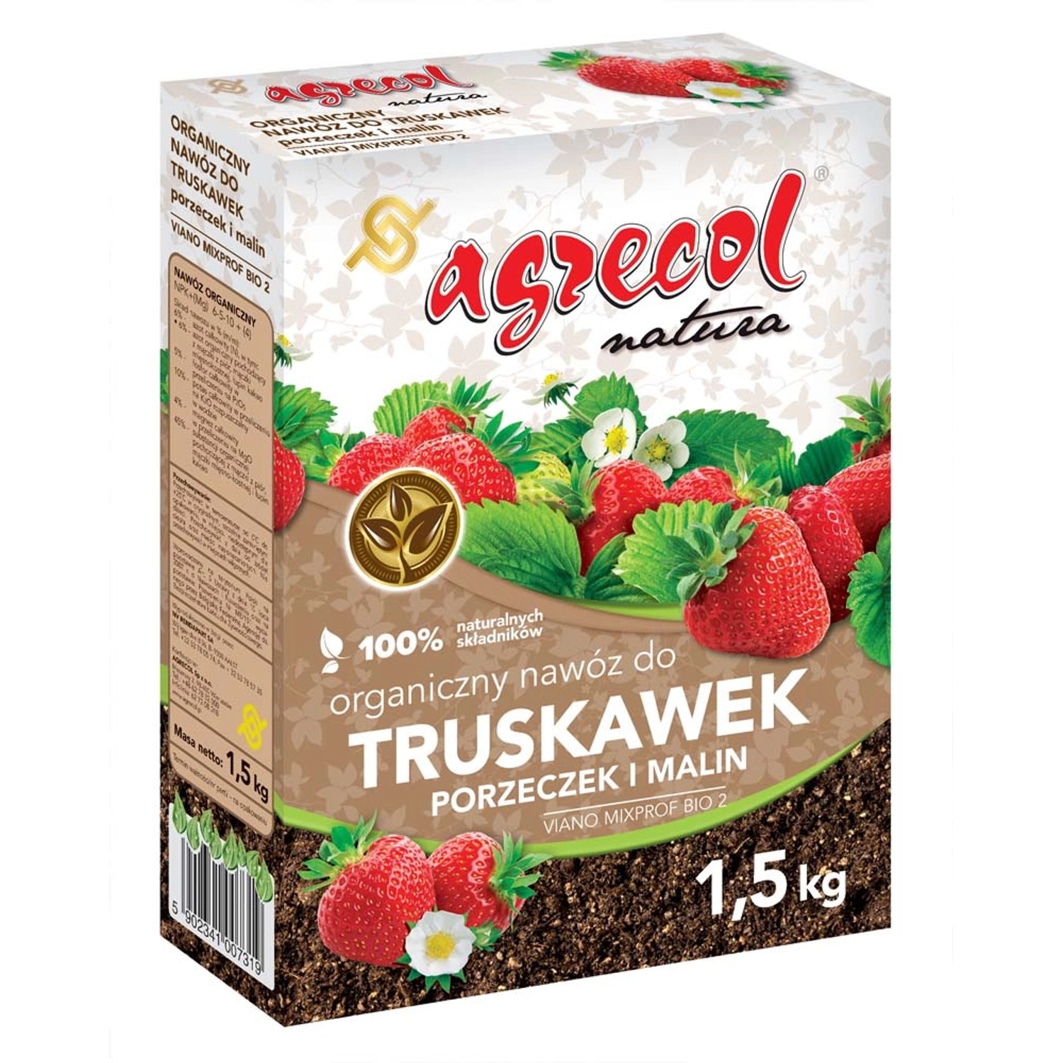 Agrecol Nawóz organiczny do truskawek, porzeczek i malin 1,5 kg.