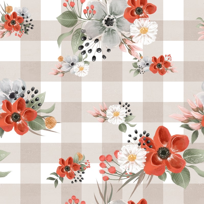 Tapeta ścienna Vichy Flowers
