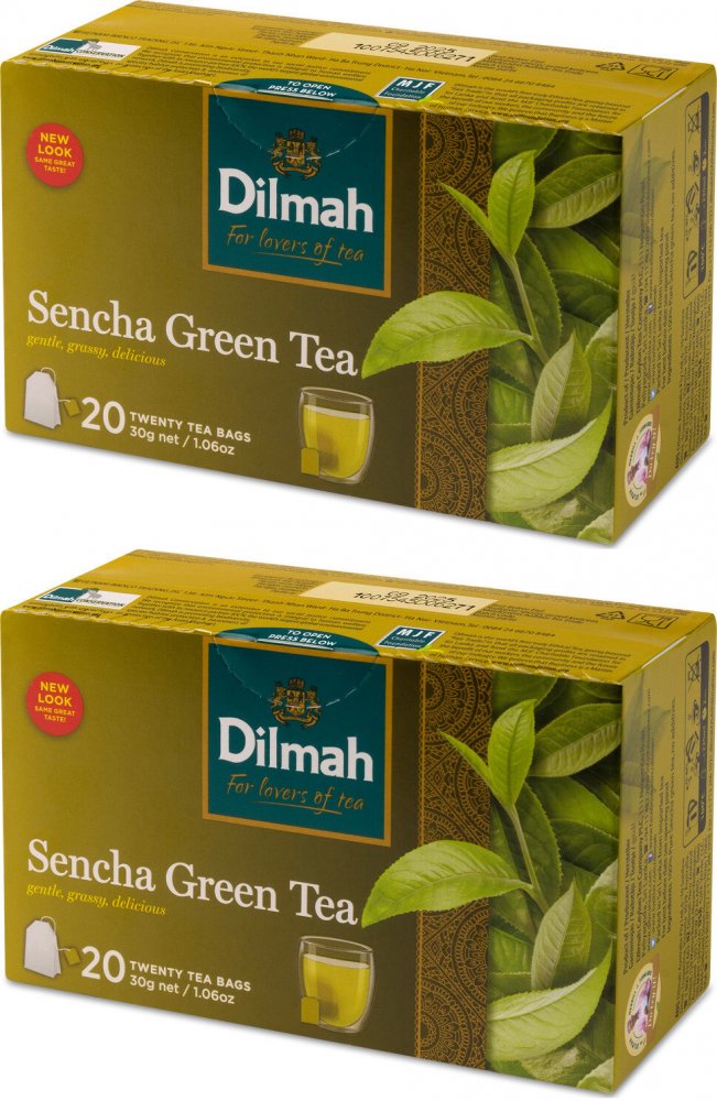 2x Herbata zielona w kopertach Dilmah Green Tea Sencha, 20 sztuk x 1.5g
