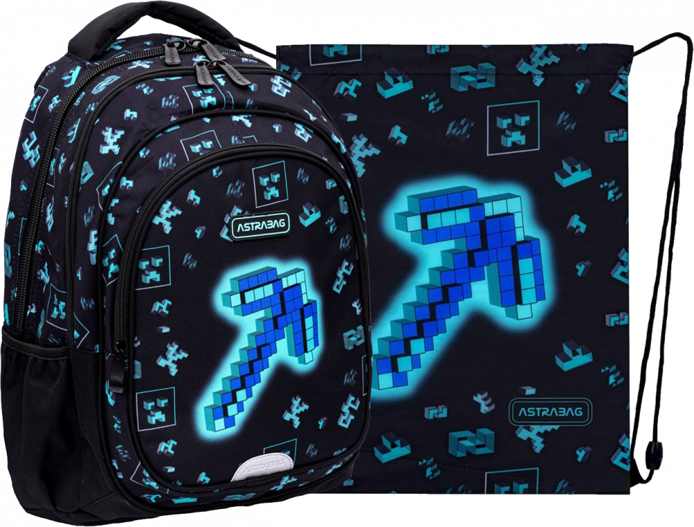 Zestaw: Plecak + worek na buty Astra Astrabag Dark Pixel