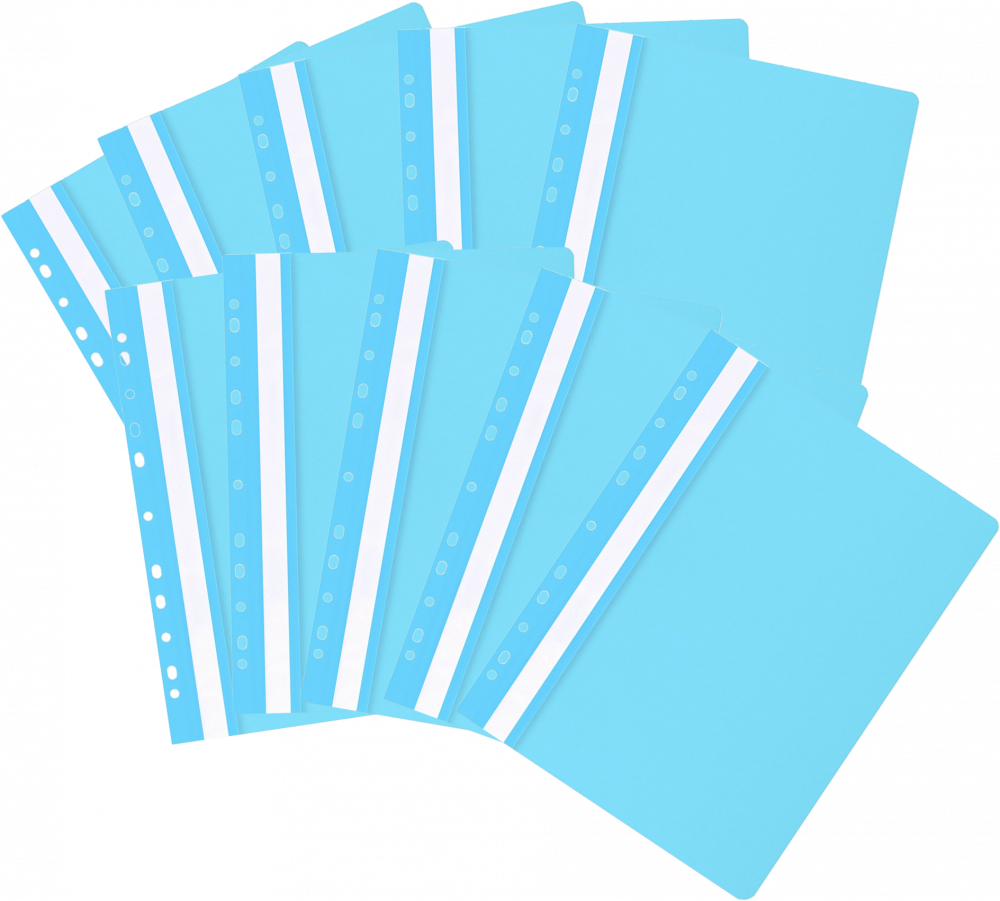 10x Skoroszyt plastikowy oczkowy Office Products, A4, do 200 kartek, jasnoniebieski