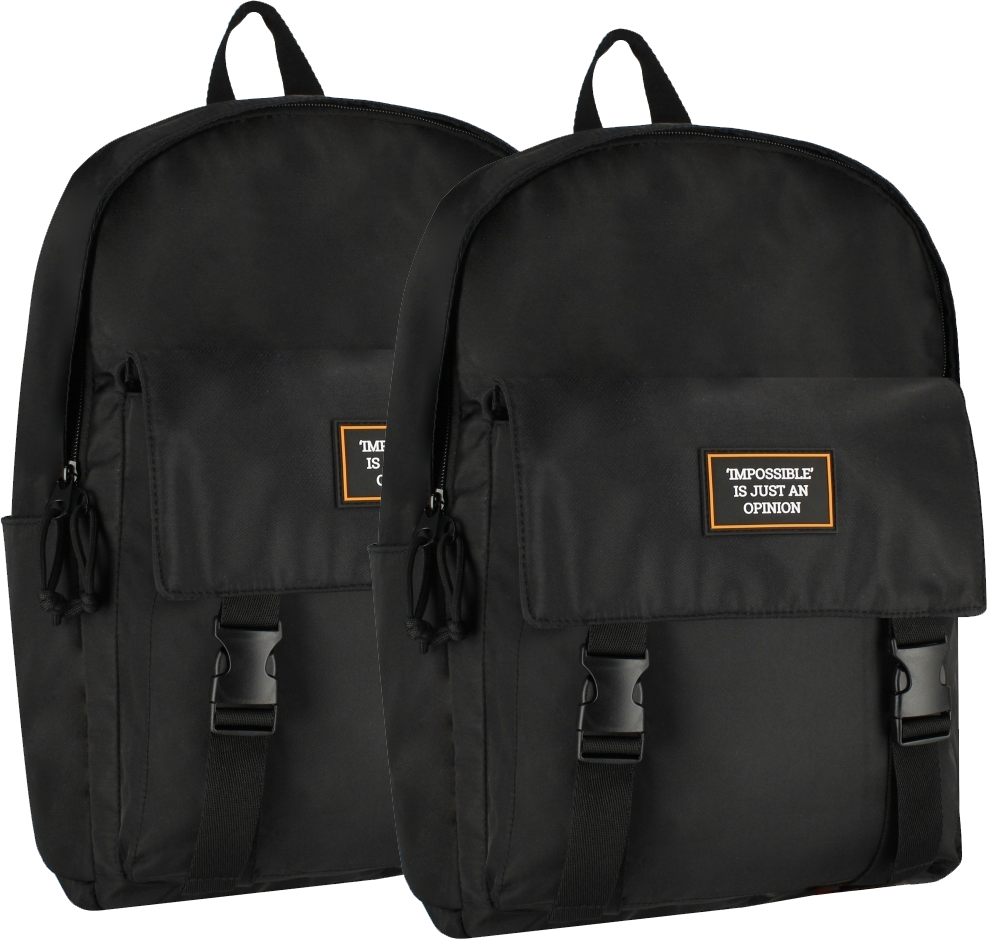 2x Plecak szkolny Starpak Just Black, jednokomorowy, 22l, 42x30x14cm, czarny