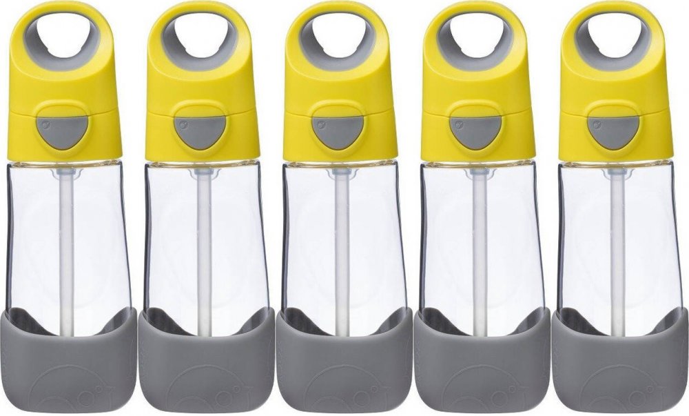 5x Bidon na wodę B.Box, ze słomką, tritan, 450ml, Lemon Sherbet