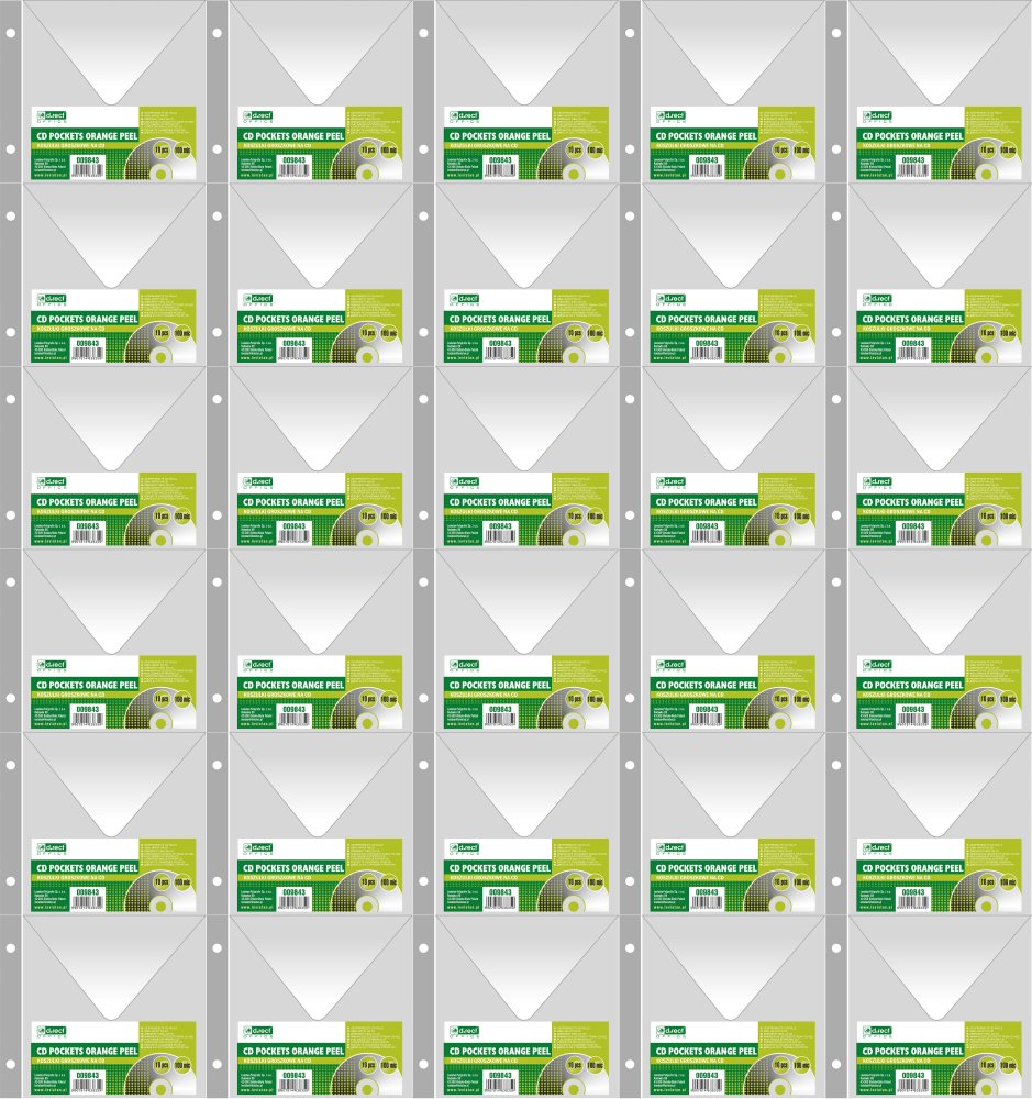 50x Koszulki groszkowe na CD D.Rect, A10, 100μm, 10 sztuk, transparentny