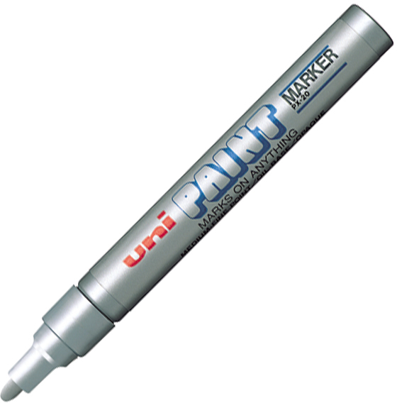 Marker olejowy UNI PX-20, okrągła, 2.2-2.8mm, srebrny