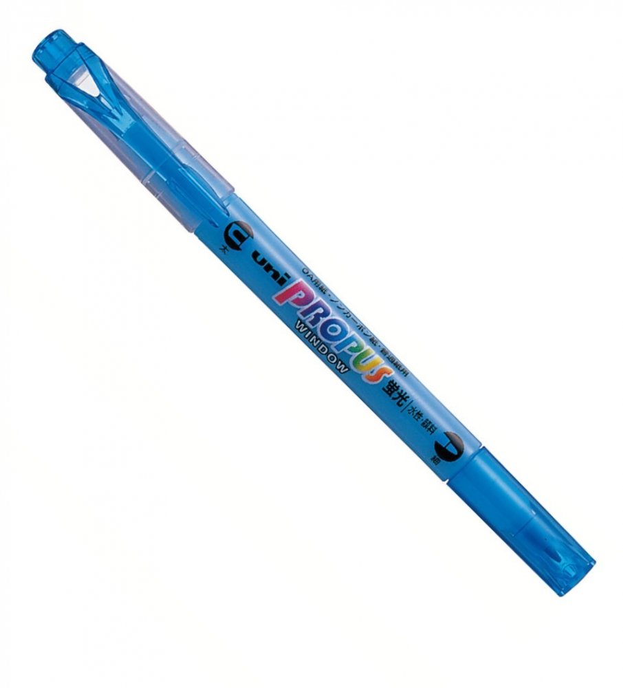 Zakreślacz dwustronny Uni Propus Windows PUS-102, ścięta, 0.6/4mm, niebieski