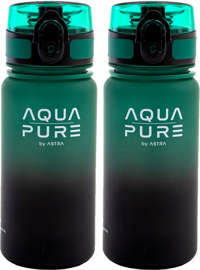2x Bidon Astra Aqua Pure, tritan, 400ml, zielono-czarny