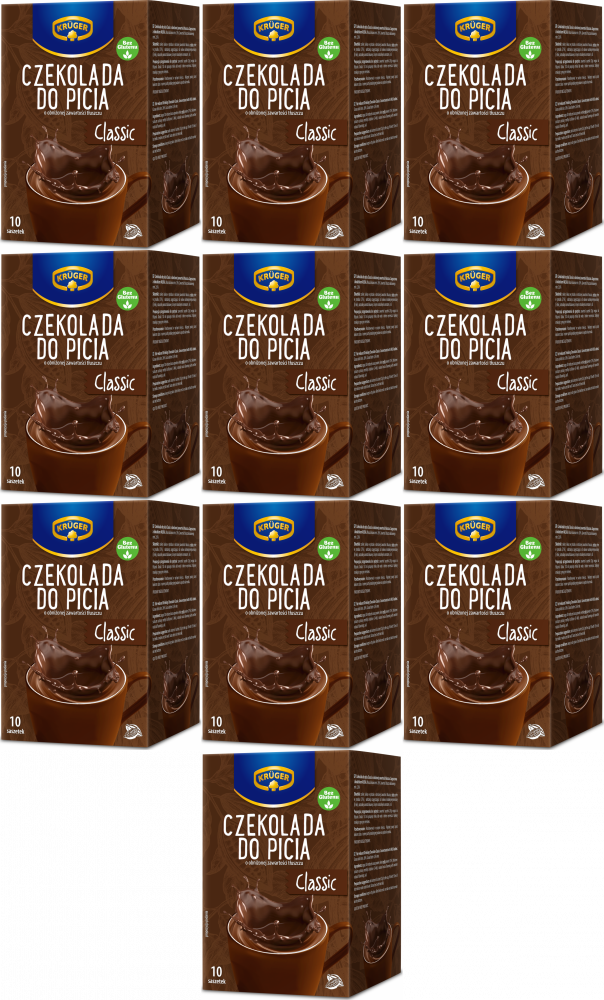 10x Czekolada do picia Krüger Classic, w saszetkach, 10 sztuk x 25g