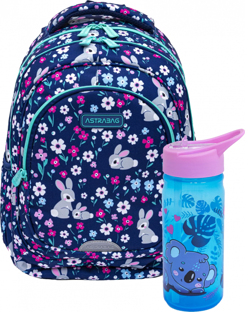 Zestaw: Plecak Astra Astrabag Baby Bunny+ bidon Astrabag Baby Bunny