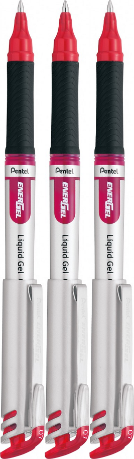 3x Pióro kulkowe Pentel, BL17, 0.7mm, czerwony