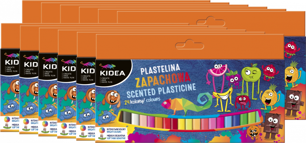 12x Plastelina zapachowa Kidea, 24 sztuki, mix kolorów